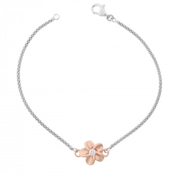 Orphelia® Women's Sterling Silver Bracelet - Silver/Rose ZA-7105