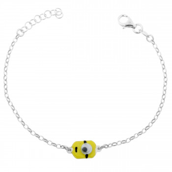 'Minion' Child Unisex's Sterling Silver Bracelet - Silver ZA-7135/1