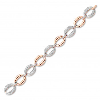 Women's Sterling Silver Bracelet - Silver/Rose ZA-7211/RG