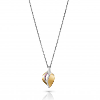 'Anet' Women's Sterling Silver Chain with Pendant - Silver/Gold ZH-7520/G