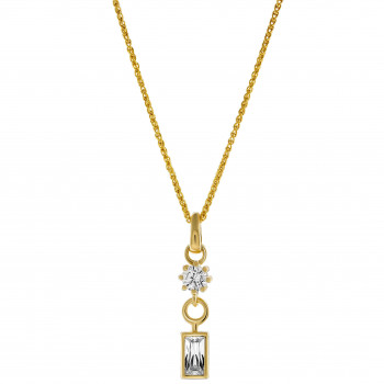 'Madelyn' Women's Sterling Silver Pendant with Chain - Gold ZH-7583/G