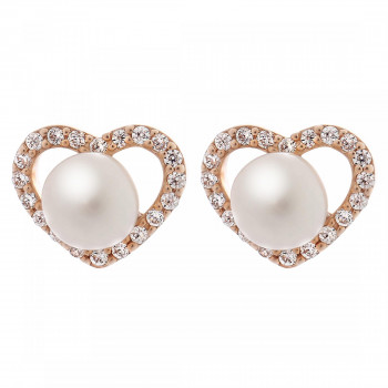 Orphelia® 'Alberte' Women's Sterling Silver Stud Earrings - Rose ZO-7233/RG