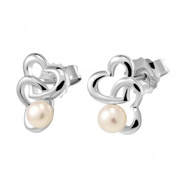 'Lili' Women's Sterling Silver Stud Earrings - Silver ZO-7513