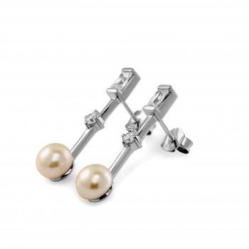 'Maxime' Women's Sterling Silver Drop Earrings - Silver ZO-7514