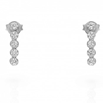 'Bling' Women's Sterling Silver Drop Earrings - Silver ZO-7547