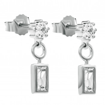 'Madelyn' Women's Sterling Silver Drop Earrings - Silver ZO-7583