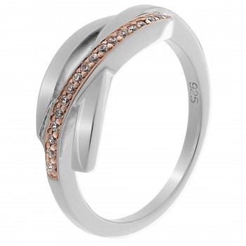 Women's Sterling Silver Ring - Silver/Rose ZR-7232