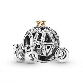 Pandora® Disney x Pandora 'Disney Cinderella' Women's Sterling Silver Charm - Silver/Gold 791573CZ