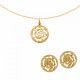 Orphelia® 'Fiore' Women's Sterling Silver Set: Chain-Pendant + Earrings - Gold SET-7079/2