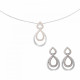 Orphelia® 'Amber' Women's Sterling Silver Set: Chain-Pendant + Earrings - Silver SET-7092
