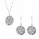 'Serena' Women's Sterling Silver Set: Chain-Pendant + Earrings - Silver SET-7096