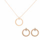 Orphelia® 'Novalie' Women's Sterling Silver Set: Chain-Pendant + Earrings - Rose SET-7129/RG