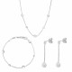 'Emilia' Women's Sterling Silver Set: Chain + Bracelet + Earrings - Silver SET-7380