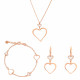Orphelia® 'Alfina' Women's Sterling Silver Set: Chain + Bracelet + Earrings - Rose SET-7383