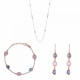 Orphelia® 'Euphemia' Women's Sterling Silver Set: Chain + Bracelet + Earrings - Rose SET-7411