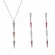 Orphelia® 'Aada' Women's Sterling Silver Set: Necklace + Earrings - Silver/Rose SET-7433