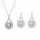 Orphelia® 'Frida' Women's Sterling Silver Set: Necklace + Earrings - Rose SET-7437