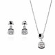 Orphelia® 'Myrela' Women's Sterling Silver Set: Necklace + Earrings - Silver SET-7486