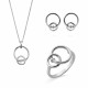 Orphelia® 'Antoine' Women's Sterling Silver Set: Necklace + Earrings + Ring - White SET-7503