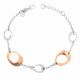 Orphelia® 'Isotta' Women's Sterling Silver Bracelet - Silver/Rose ZA-7192