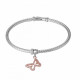 Women's Sterling Silver Bracelet - Silver/Rose ZA-7397