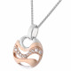 Orphelia® 'Elvina' Women's Sterling Silver Chain with Pendant - Silver/Rose ZH-7085/1