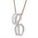 Orphelia® 'Sally' Women's Sterling Silver Chain with Pendant - Silver/Rose ZH-7230