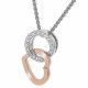 Orphelia® 'Ely' Women's Sterling Silver Chain with Pendant - Silver/Rose ZH-7286