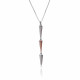 'Aada' Women's Sterling Silver Chain with Pendant - Silver/Rose ZH-7433
