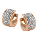 Orphelia® 'Rosaleen' Women's Sterling Silver Hoop Earrings - Rose ZO-7025