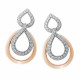 Orphelia® 'Amber' Women's Sterling Silver Drop Earrings - Silver/Rose ZO-7092/1