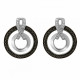 Orphelia® 'Azalea' Women's Sterling Silver Stud Earrings - Silver/Black ZO-7095/2