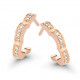 Orphelia® 'Onyx' Women's Sterling Silver Hoop Earrings - Rose ZO-7127/RG