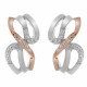 Orphelia® 'Sally' Women's Sterling Silver Stud Earrings - Silver/Rose ZO-7230