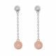 Orphelia® 'Aurelie' Women's Sterling Silver Drop Earrings - Silver/Rose ZO-7385