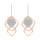 'Inez' Women's Sterling Silver Drop Earrings - Silver/Rose ZO-7391
