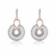 Orphelia® 'Frida' Women's Sterling Silver Drop Earrings - Silver/Rose ZO-7437