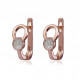 Orphelia® 'Ambra' Women's Sterling Silver Hoop Earrings - Rose ZO-7439