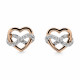 Orphelia® 'Jasmina' Women's Sterling Silver Stud Earrings - Silver/Rose ZO-7483