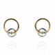 'Antoine' Women's Sterling Silver Stud Earrings - Silver/Gold ZO-7503/1