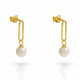 'Grand' Women's Sterling Silver Drop Earrings - Gold ZO-7558/G