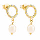 'Spa' Women's Sterling Silver Drop Earrings - Gold ZO-7575/G