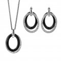 Orphelia® 'Alvia' Women's Sterling Silver Set: Chain-Pendant + Earrings - Silver SET-7067