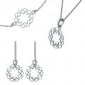 Orphelia® 'Jasmine' Women's Sterling Silver Set: Bracelet + Earrings + Necklace - Silver SET-7076