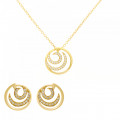 Orphelia® 'Elaine' Women's Sterling Silver Set: Chain-Pendant + Earrings - Gold SET-7084/2