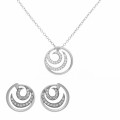 Orphelia® 'Elaine' Women's Sterling Silver Set: Chain-Pendant + Earrings - Silver SET-7084