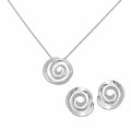 Orphelia® 'Cora' Women's Sterling Silver Set: Chain-Pendant + Earrings - Silver SET-7087
