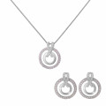 Orphelia® 'Azalea' Women's Sterling Silver Set: Chain-Pendant + Earrings - Silver SET-7095