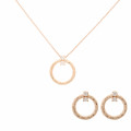Orphelia® 'Novalie' Women's Sterling Silver Set: Chain-Pendant + Earrings - Rose SET-7129/RG
