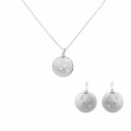 Orphelia® 'Linn' Women's Sterling Silver Set: Chain-Pendant + Earrings - Silver SET-7130